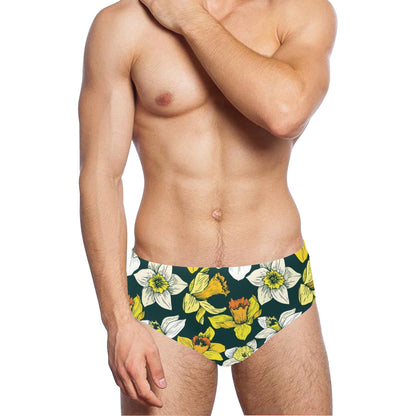 Daffodils Pattern Print Design DF02 Men's Swimming Briefs