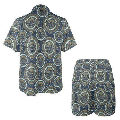 Boho Sun Dream Men's Beach Shirt and Shorts Set