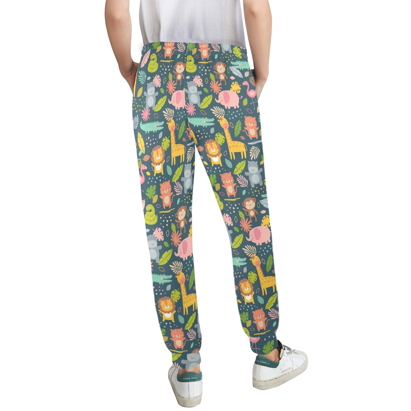 Safari Animal Cartoon Print Design LKS305 Women's Casual Track Pants