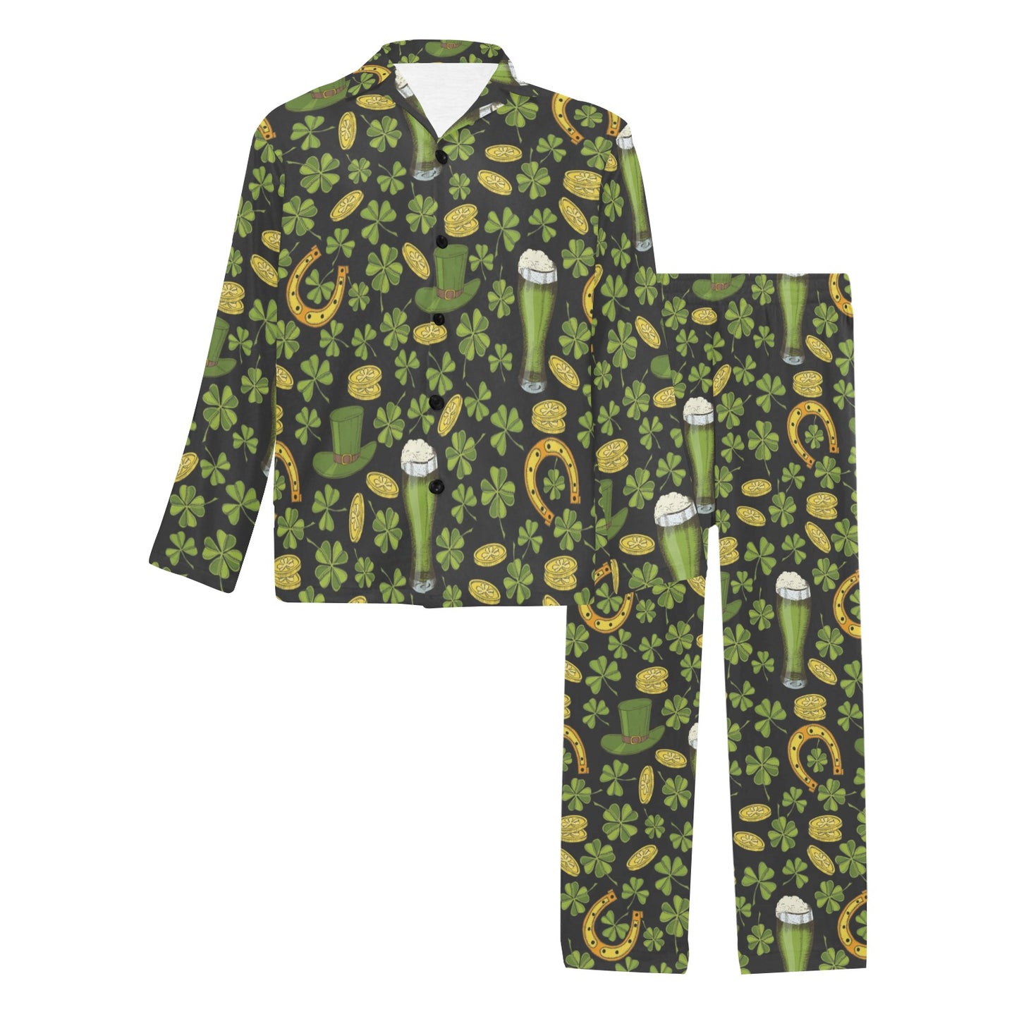 St Patricks Day Print Design LKS307 Men's Long Pajama Set