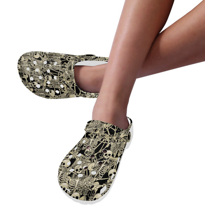 Skeleton Design Print Unisex Clogs Shoes