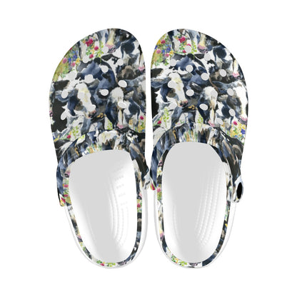 Cow Watercolor Print Pattern Unisex Clogs Shoes