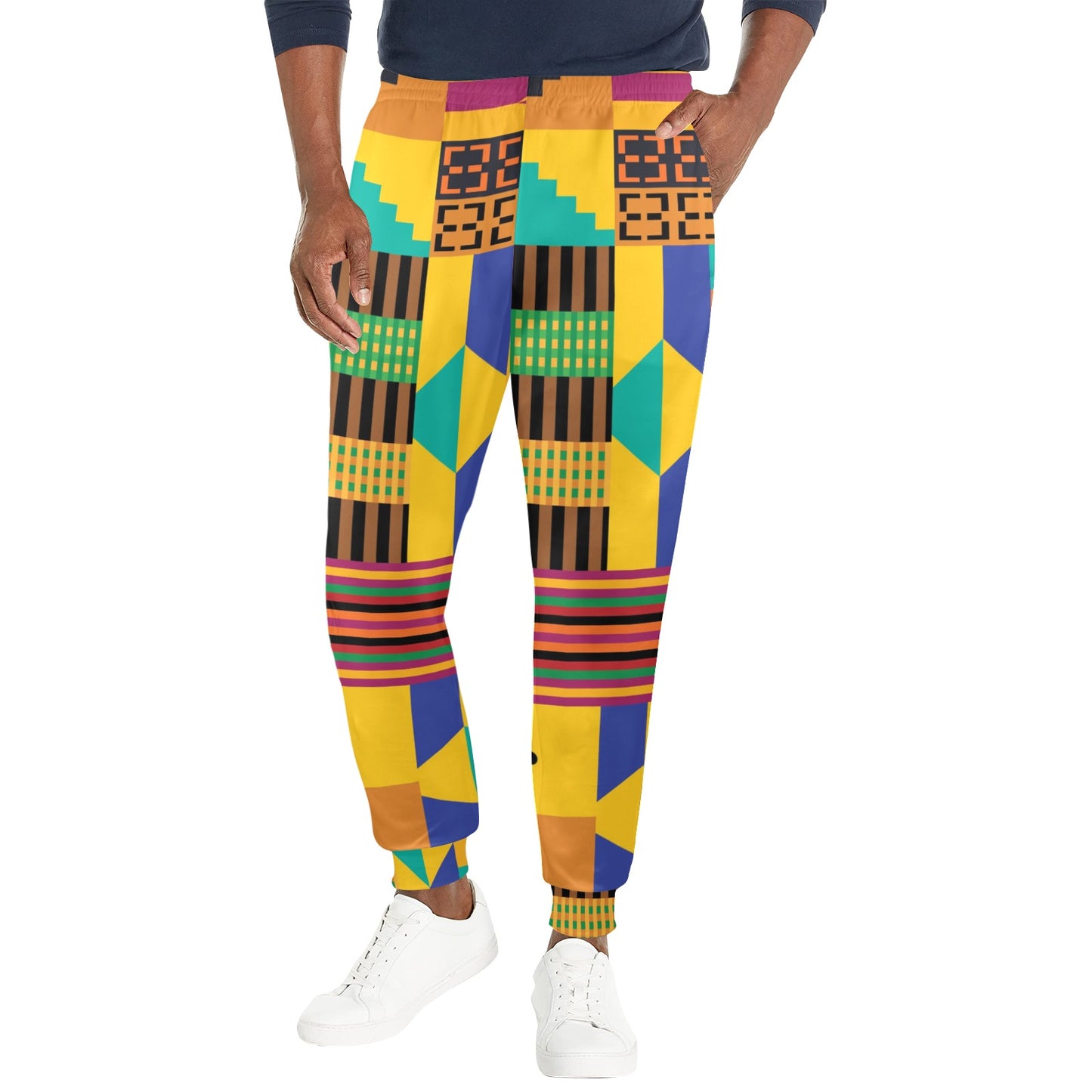 Kente Pattern Print Design 03 Men's Casual Track Pants