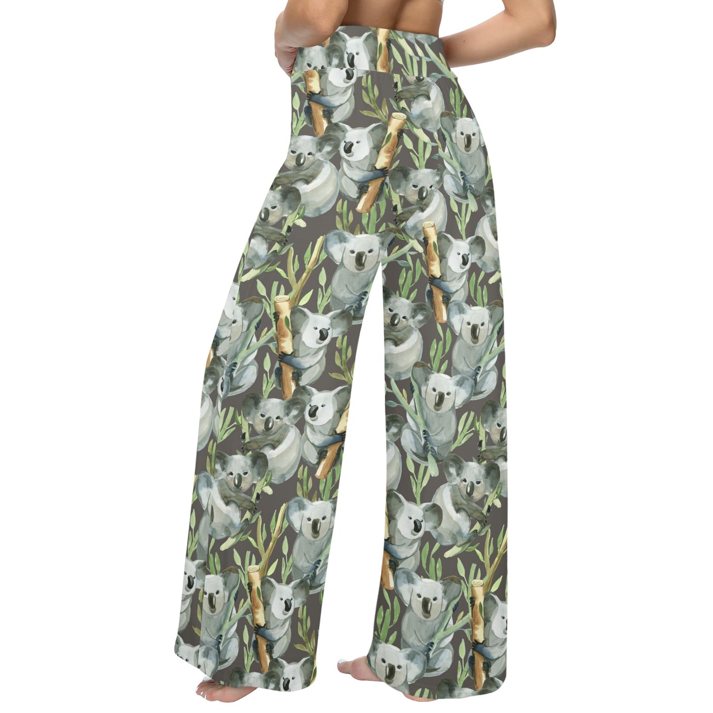 Koala Pattern Design Print Women's Wide Leg Lounge Pants