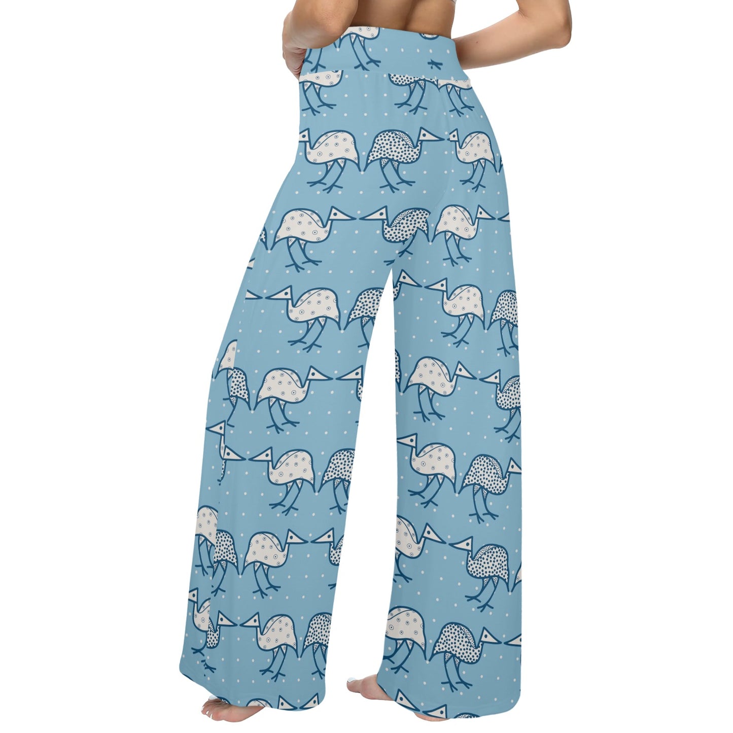 Emu Pattern Print Design 01 Women's Wide Leg Lounge Pants