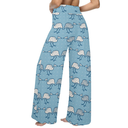 Emu Pattern Print Design 01 Women's Wide Leg Lounge Pants