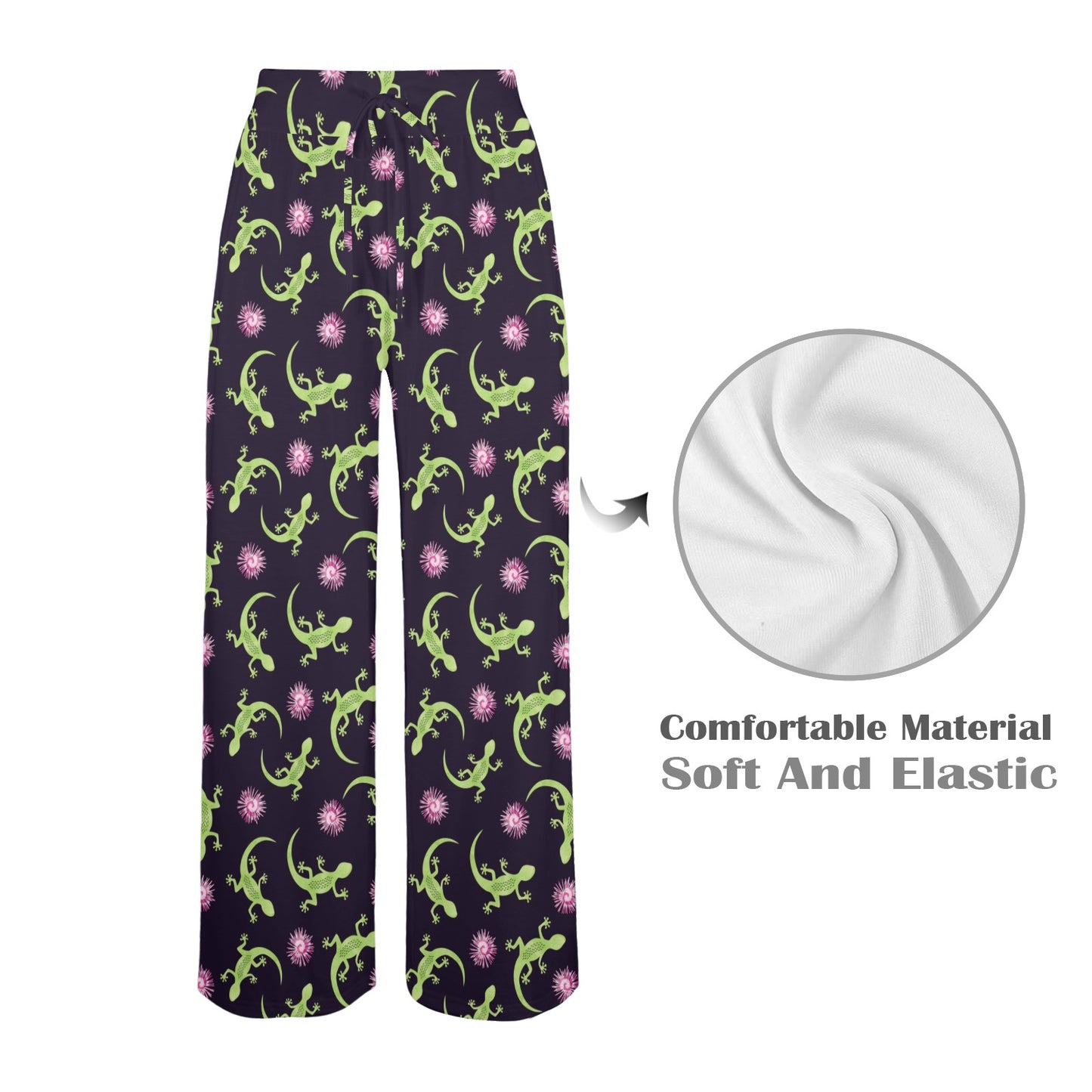 lizard Print Design LKS402 Women's Wide Leg Lounge Pants