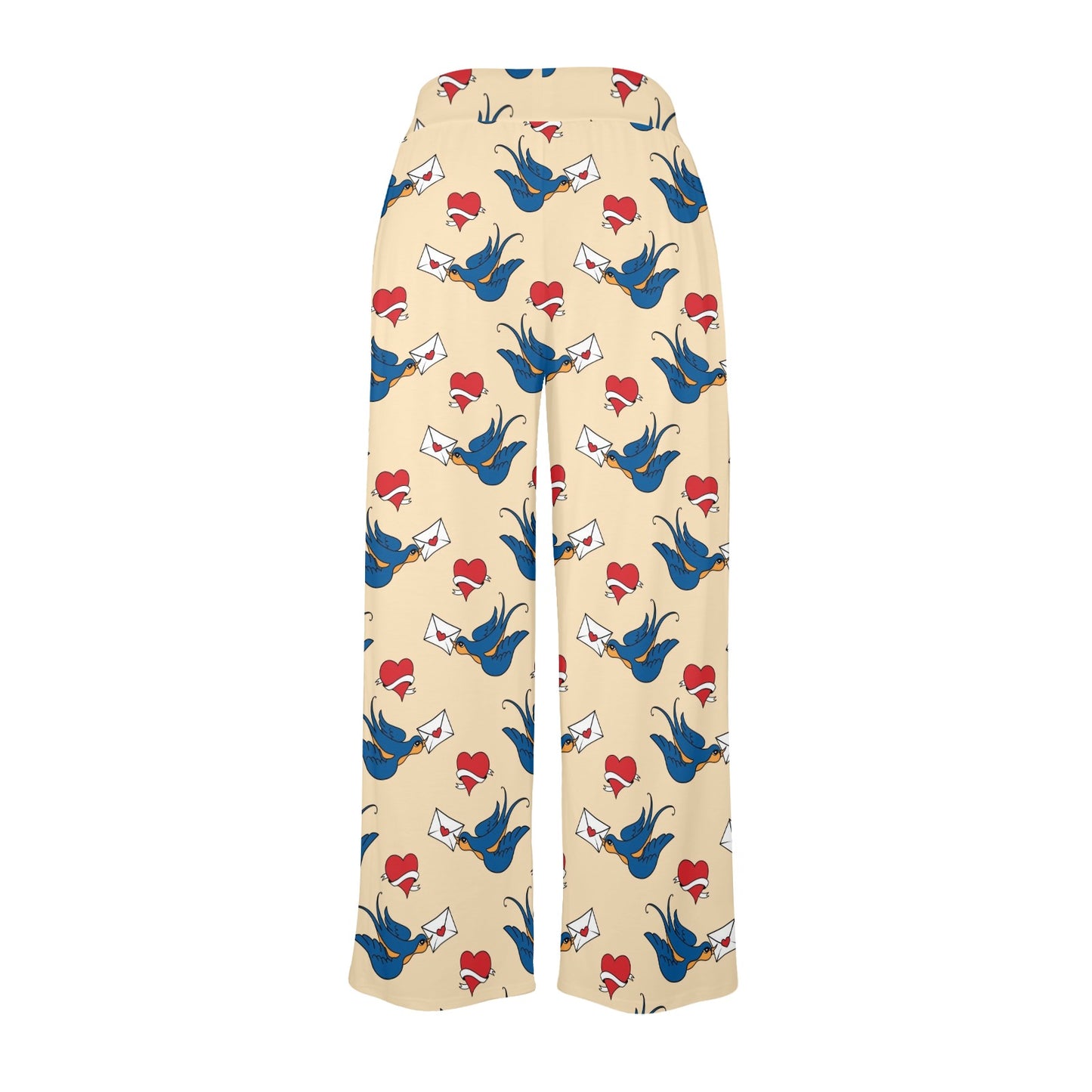 Swallow Bird Pattern Print Design 05 Women's Wide Leg Lounge Pants