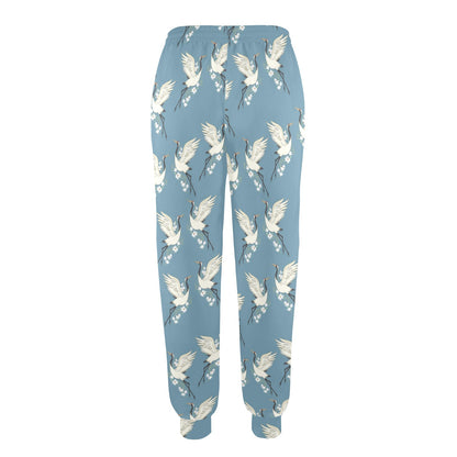 Crane Pattern Print Design 05 Women's Casual Track Pants