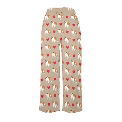 Bulldogs Pattern Print Design 02 Women's Wide Leg Lounge Pants