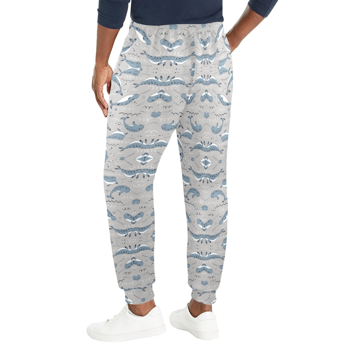 Narwhal Pattern Print Men's Casual Track Pants
