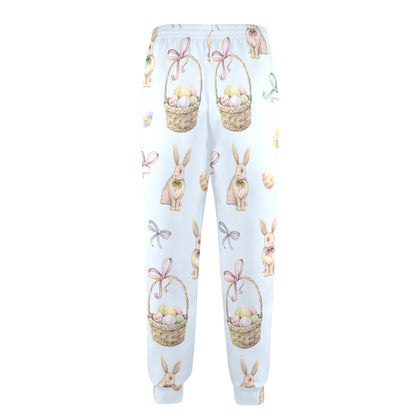 Rabbit Easter Eggs Pattern Print Design 03 Men's Casual Track Pants