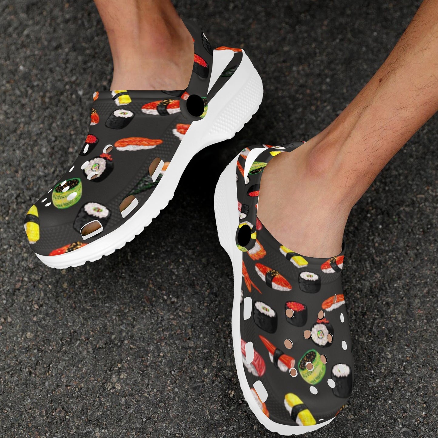 Sushi Design Print Unisex Clogs Shoes