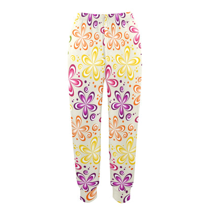 Flower Power Colorful Design Print Women's Casual Track Pants