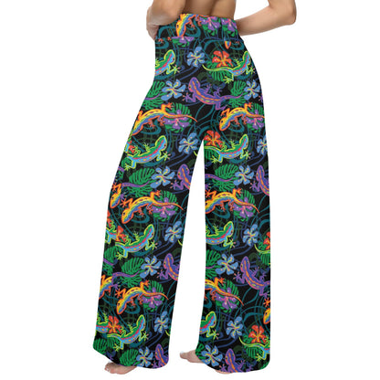 Gecko Colorful Pattern Print Design 01 Women's Wide Leg Lounge Pants