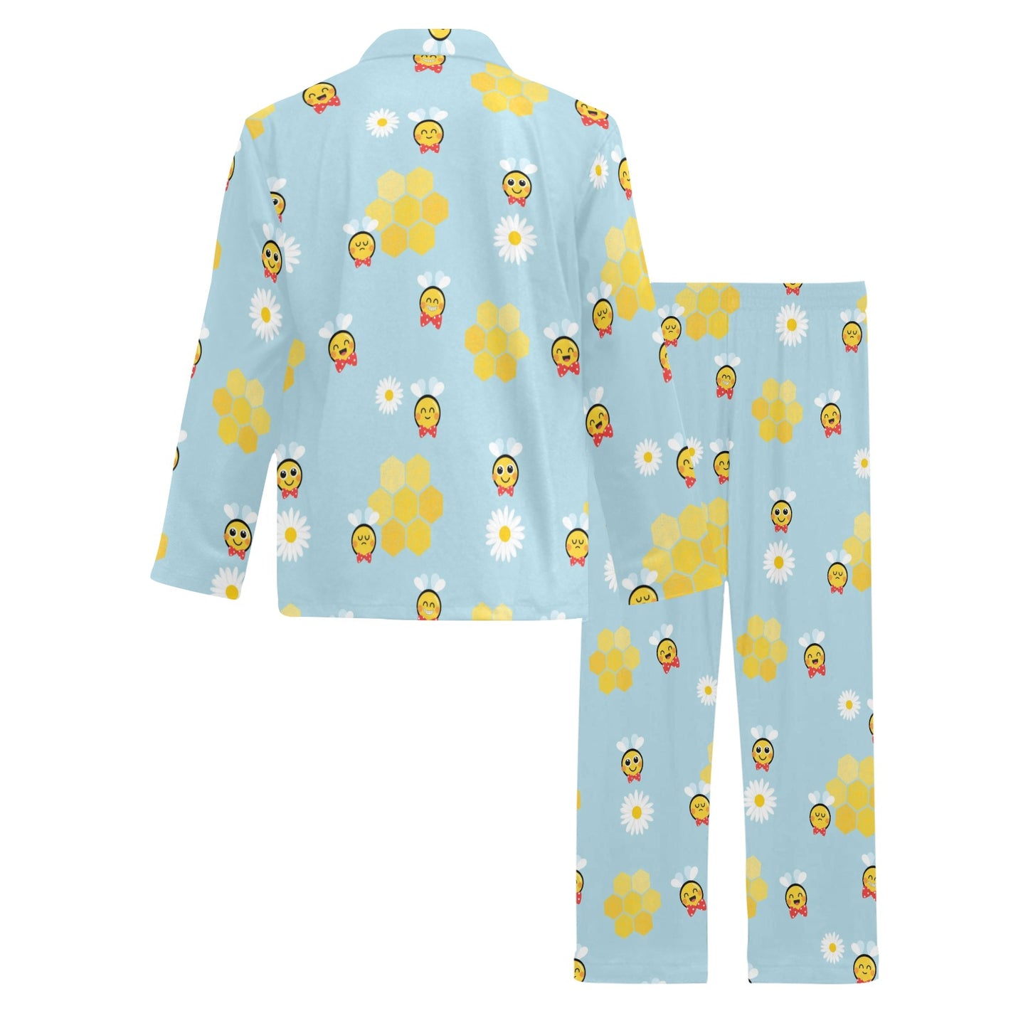 Bee Cute Print Design LKS304 Men's Long Pajama Set