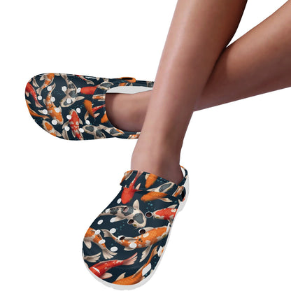 Koi Carp Cute Design Themed Print Unisex Clogs Shoes