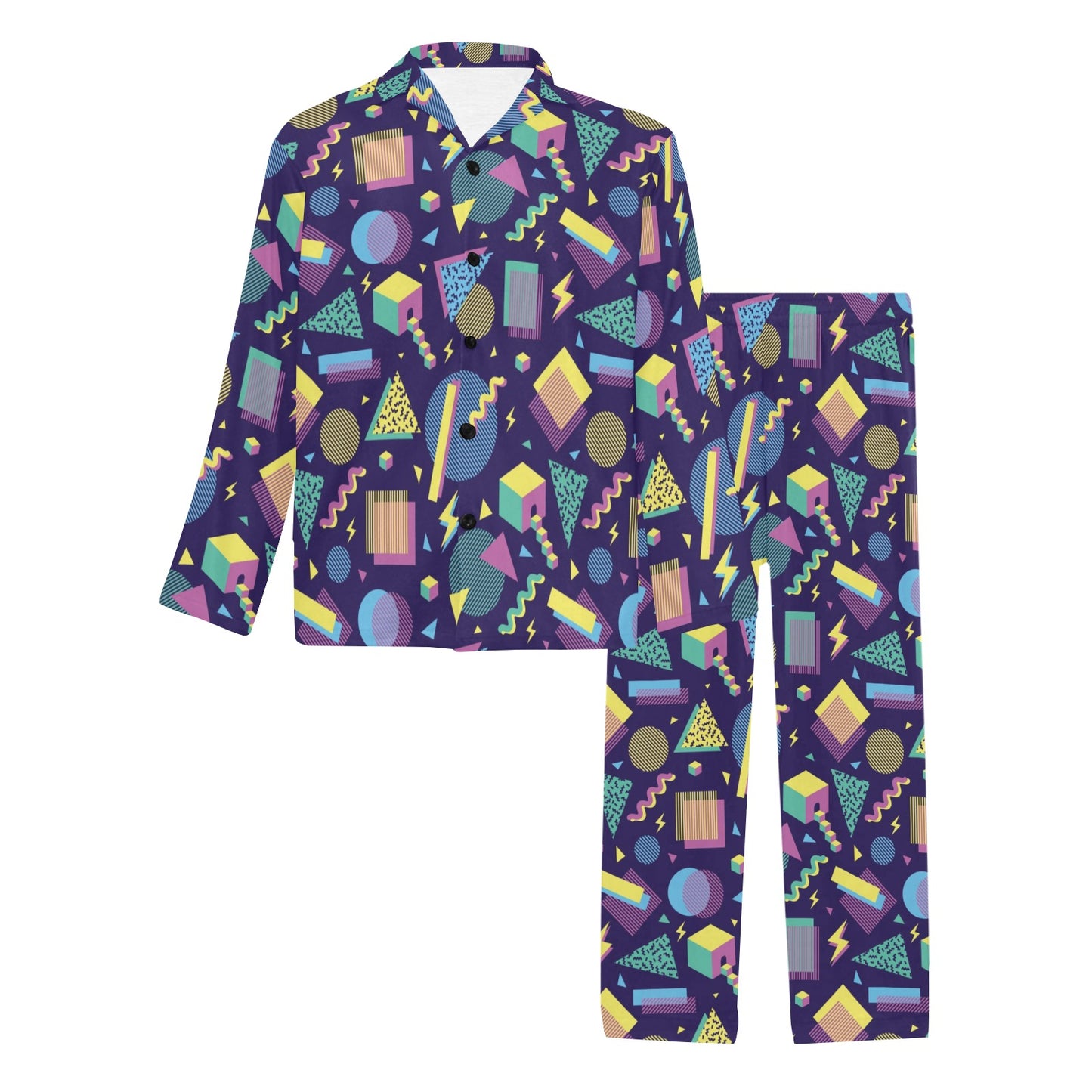 Geometric Print Design LKS401 Men's Long Pajama Set