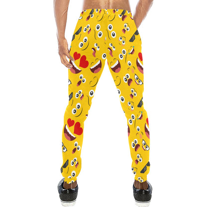 Emoji Face Print Pattern Men's Sweatpants