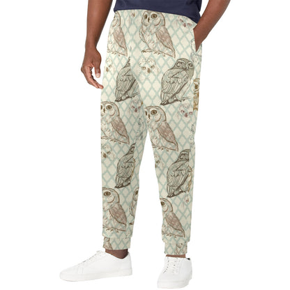 Owl Pattern Print Design A03 Men's Casual Track Pants