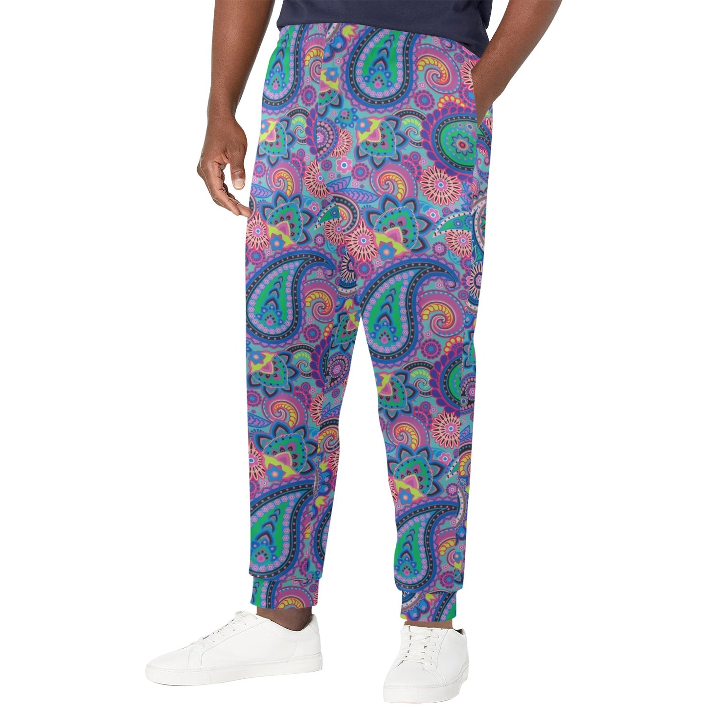 Paisley Colorful Pattern Print Design A02 Men's Casual Track Pants