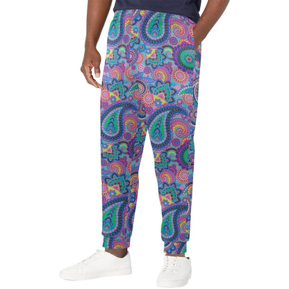 Paisley Colorful Pattern Print Design A02 Men's Casual Track Pants