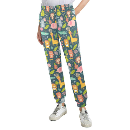 Safari Animal Cartoon Print Design LKS305 Women's Casual Track Pants