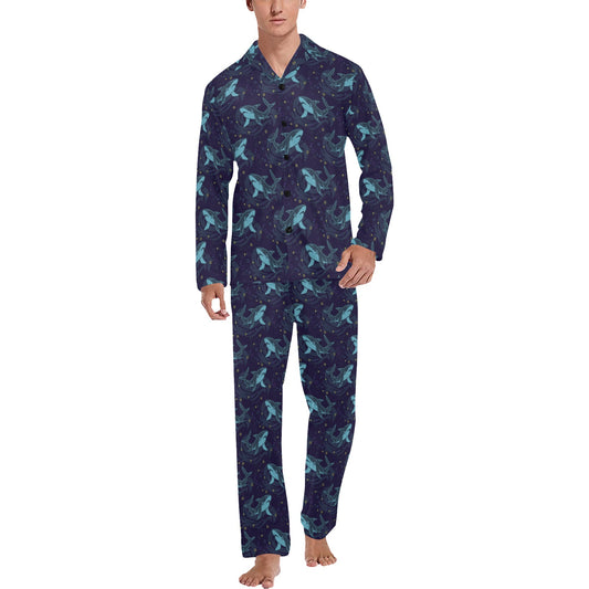Shark Print Design LKS306 Men's Long Pajama Set