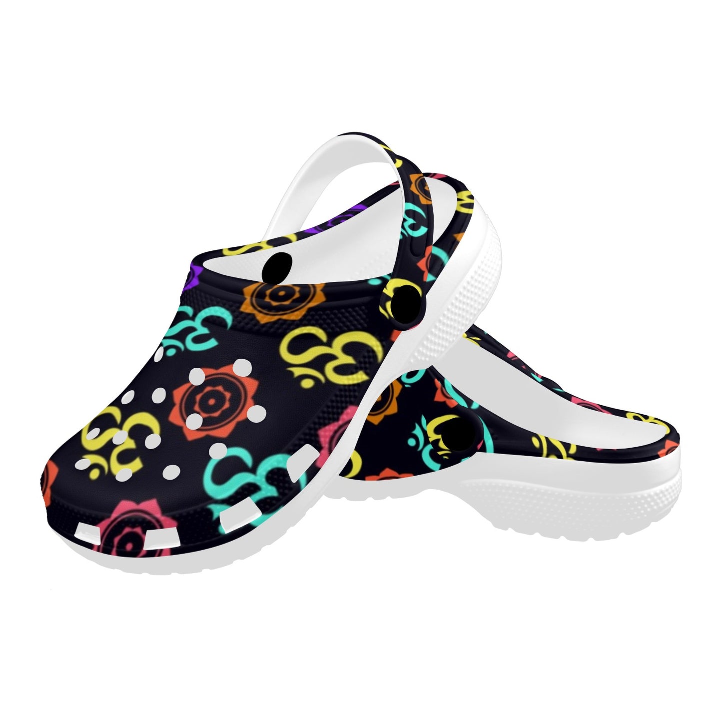 Chakra OM Print Pattern Unisex Clogs Shoes