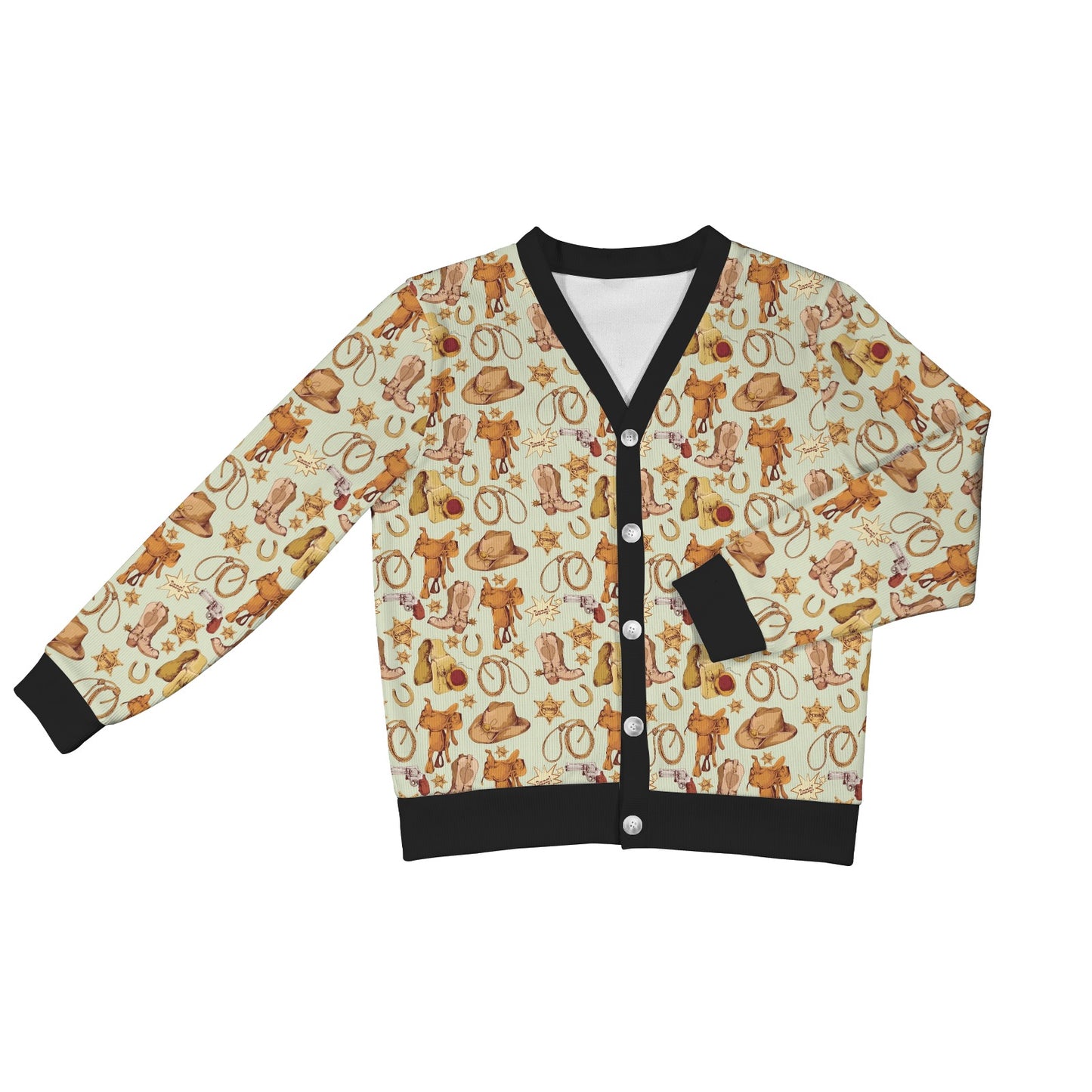 Western Cowboy Design Pattern Women's Cardigan