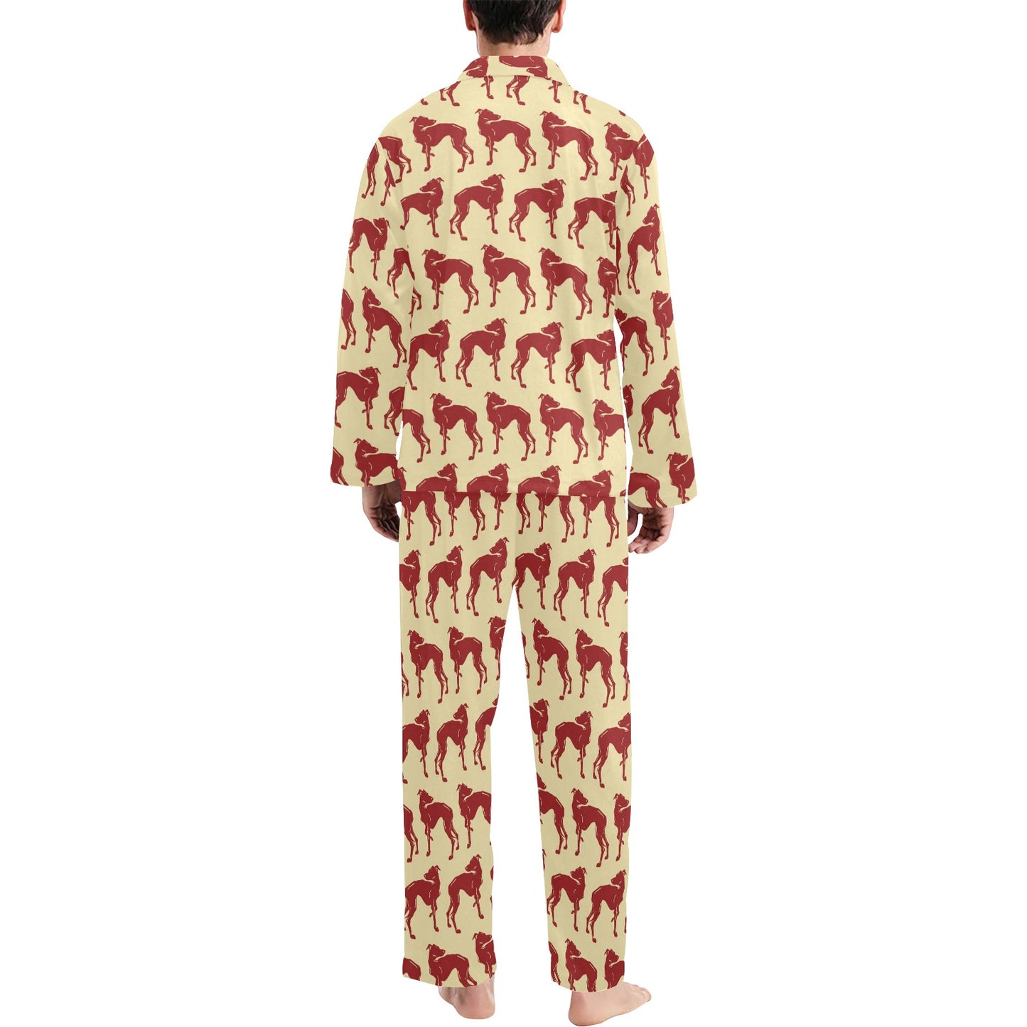 Whippets Print Design LKS301 Men's Long Pajama Set