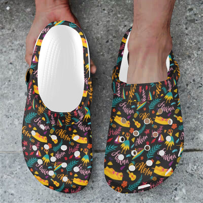 Aloha Hawaii Summer Design Themed Print Unisex Clogs Shoes