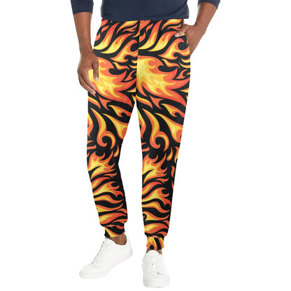 Flame Fire Design Pattern Men's Casual Track Pants