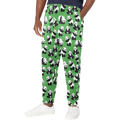 Panda Bear Pattern Themed Print Men's Casual Track Pants