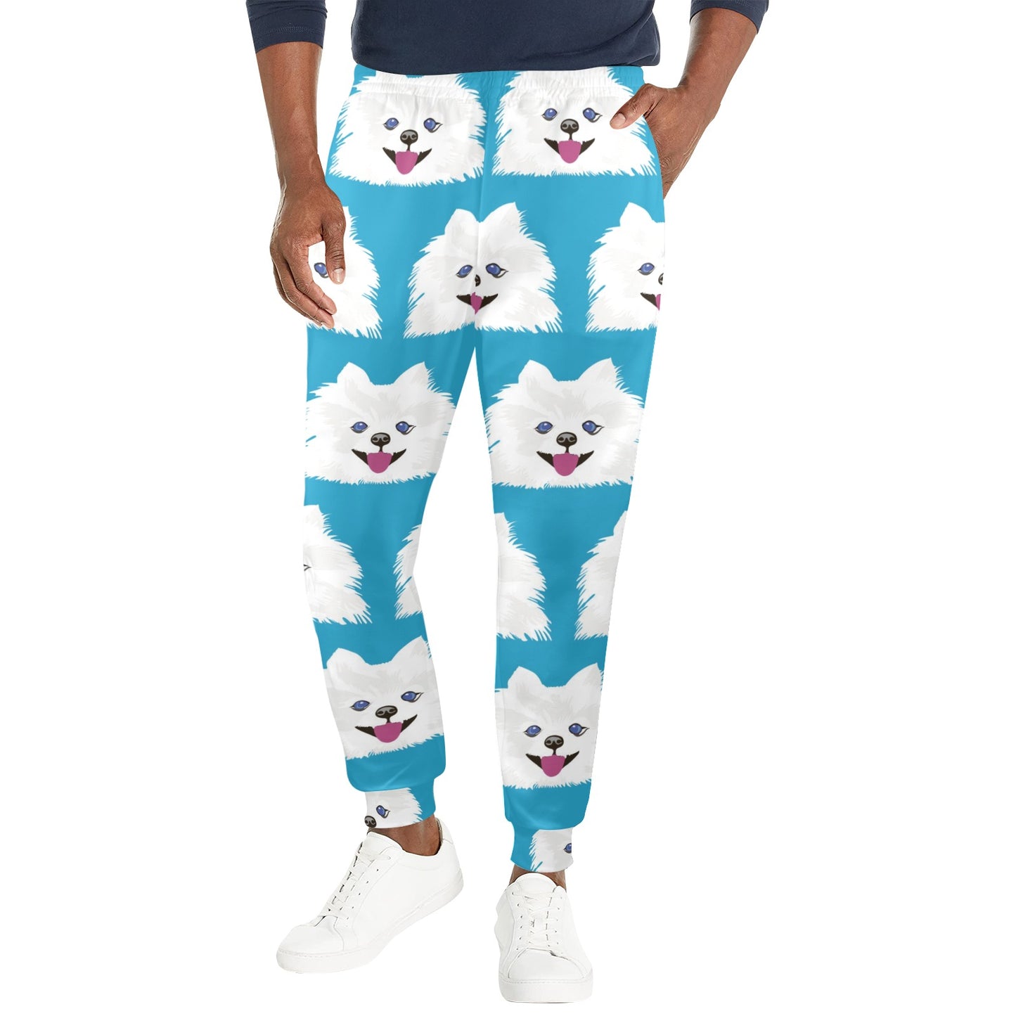 Pomeranians Pattern Print Design A05 Men's Casual Track Pants