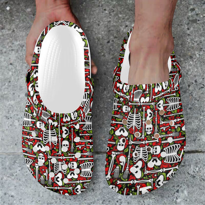 Skeleton Pattern Print Unisex Clogs Shoes