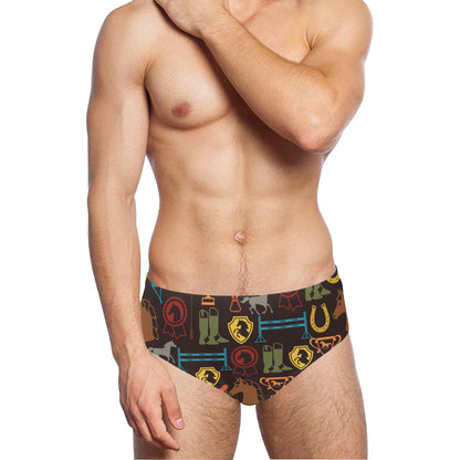 Equestrian Equipment Horse Colorful Men's Swimming Briefs