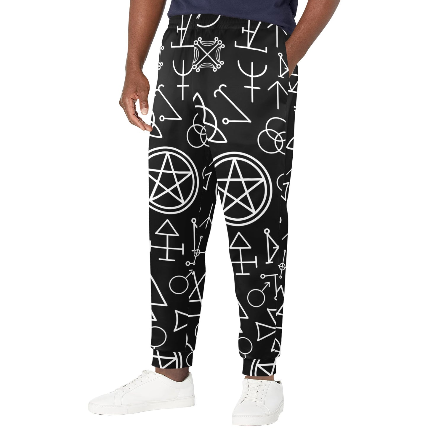 Pentagram Pattern Print Design A02 Men's Casual Track Pants