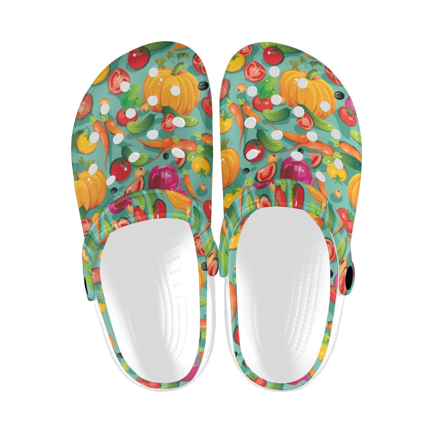Vegan Colorful Themed Design Print Unisex Clogs Shoes