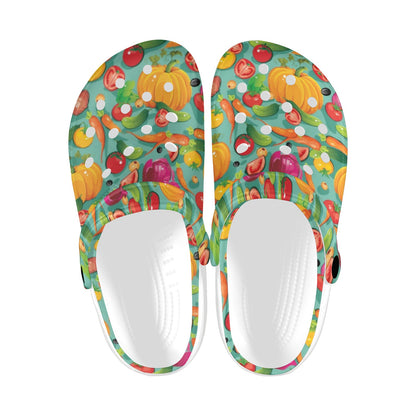 Vegan Colorful Themed Design Print Unisex Clogs Shoes