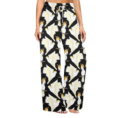 Cockatoo Print Design LKS402 Women's Wide Leg Lounge Pants