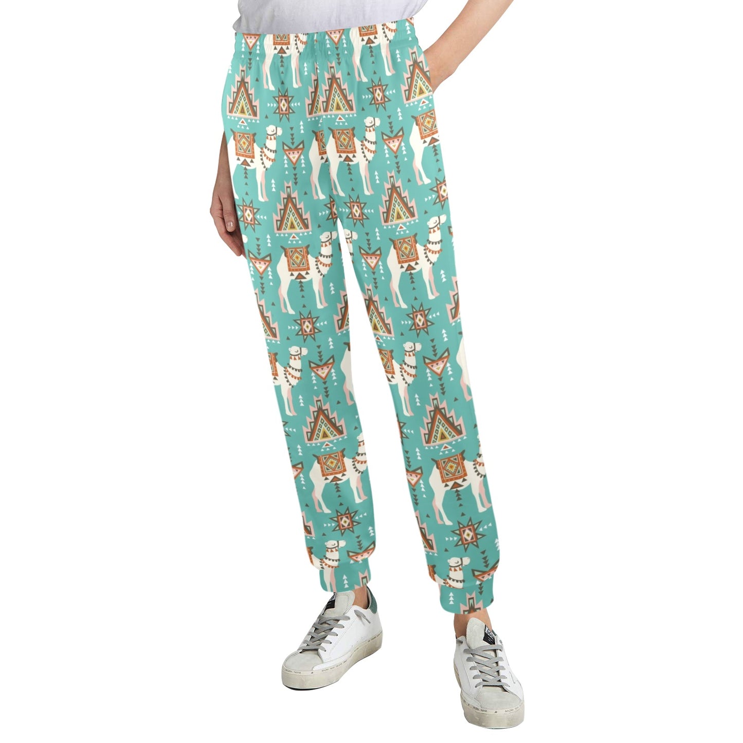 Camel ethnic Design Print Pattern JJ024 Women's Casual Track Pants