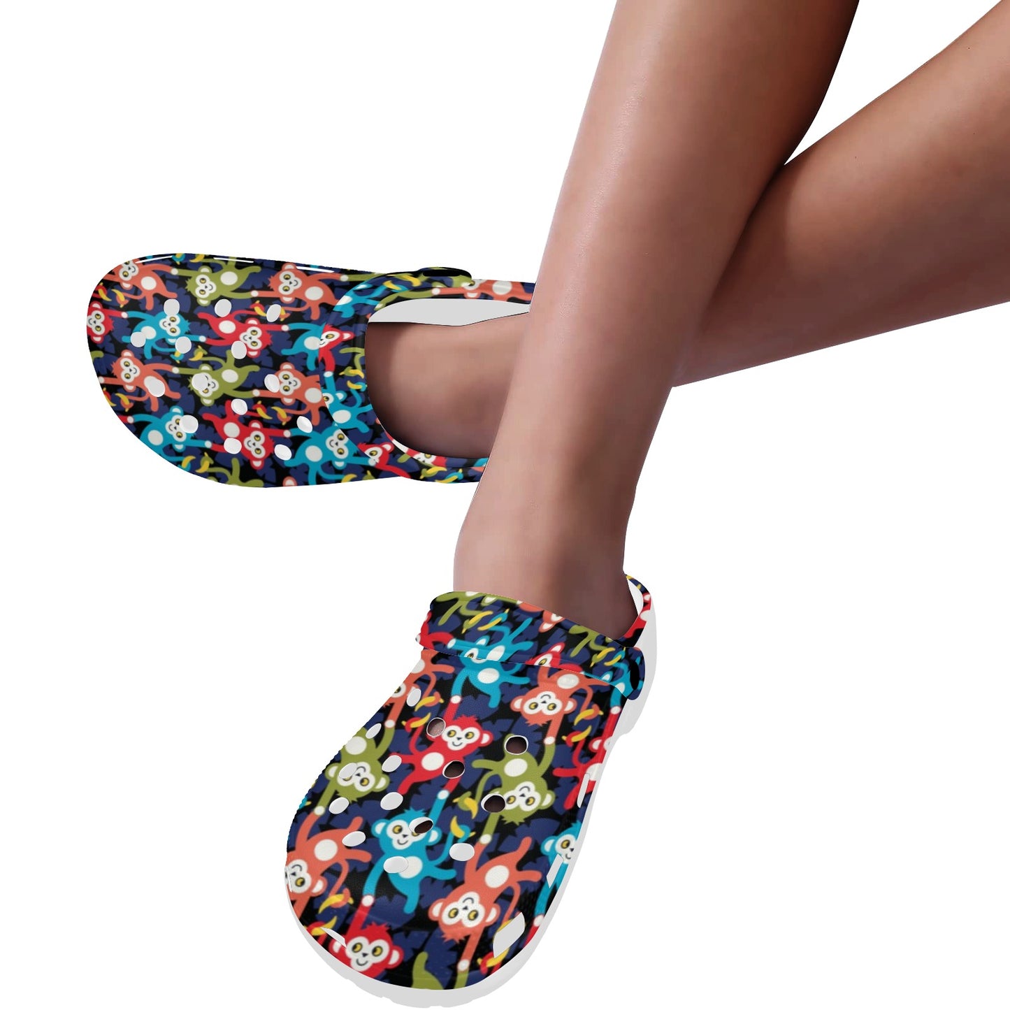 Monkey Colorful Design Themed Print Unisex Clogs Shoes