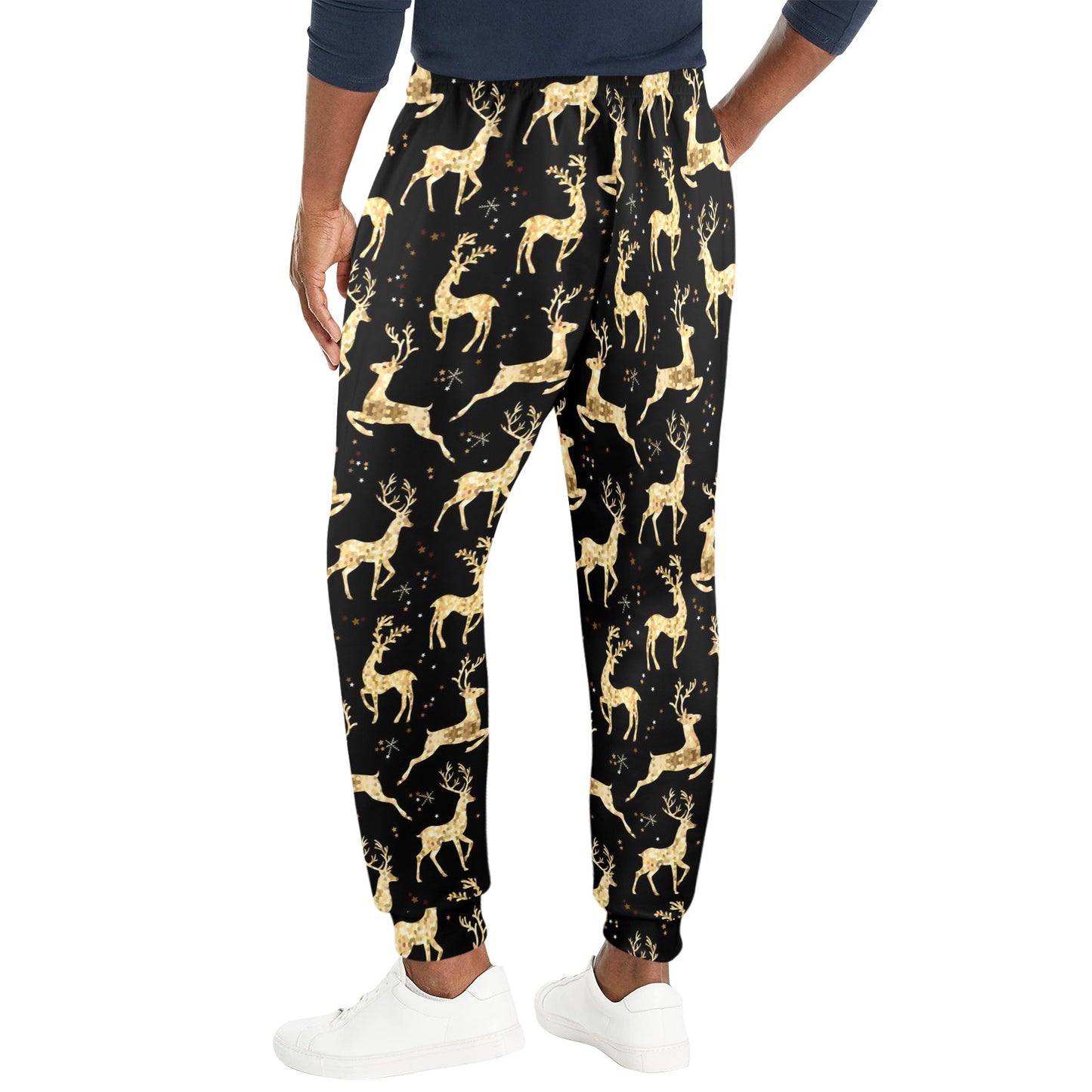 Deer Gold Pattern Men's Casual Track Pants