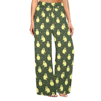 Capybara Pattern Print Design 03 Women's Wide Leg Lounge Pants