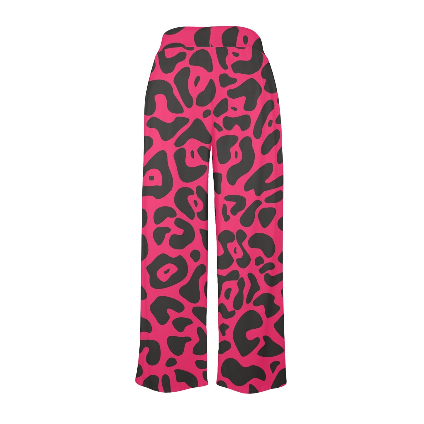 Cheetah Pink Print Pattern Women's Wide Leg Lounge Pants