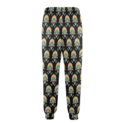 American indian Skull Pattern Men's Casual Track Pants