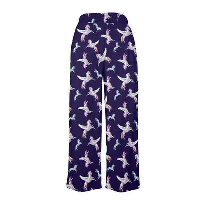 Pegasus Pattern Print Design 02 Women's Wide Leg Lounge Pants