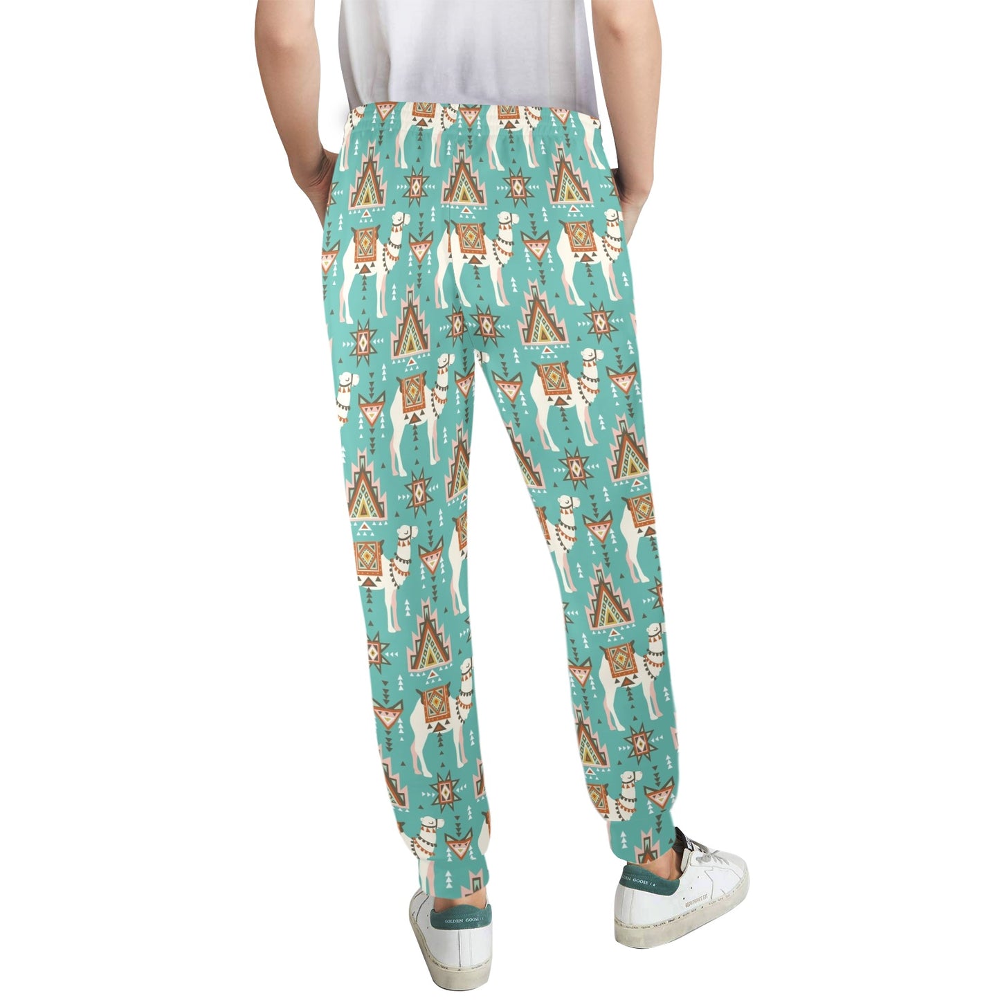 Camel ethnic Design Print Pattern JJ024 Women's Casual Track Pants