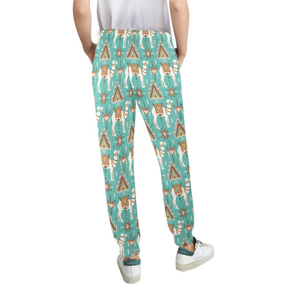 Camel ethnic Design Print Pattern JJ024 Women's Casual Track Pants